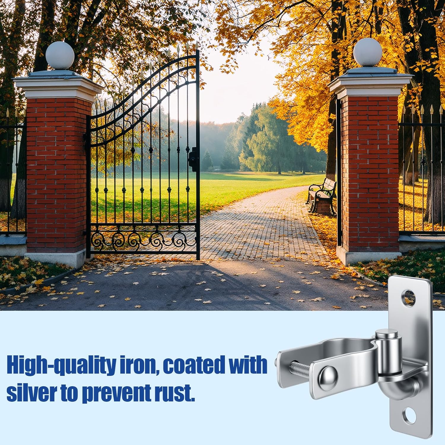 4 Pcs 1-3/8 Inch Wall Mount Gate Hinge, Heavy Duty Pipe Gate Hinge Metal Post Chain Link Fence Frame Outdoor Gate Hardware
