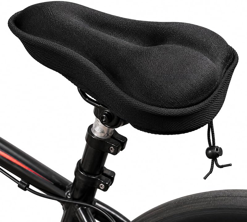 Revas Bike Seat Cushion Padded Shock-Absorbing Bicycle Seat Cover for Comfortable Long Rides | Universal Bike Seat Padding for Road, Mountain & Commuter Bikes
