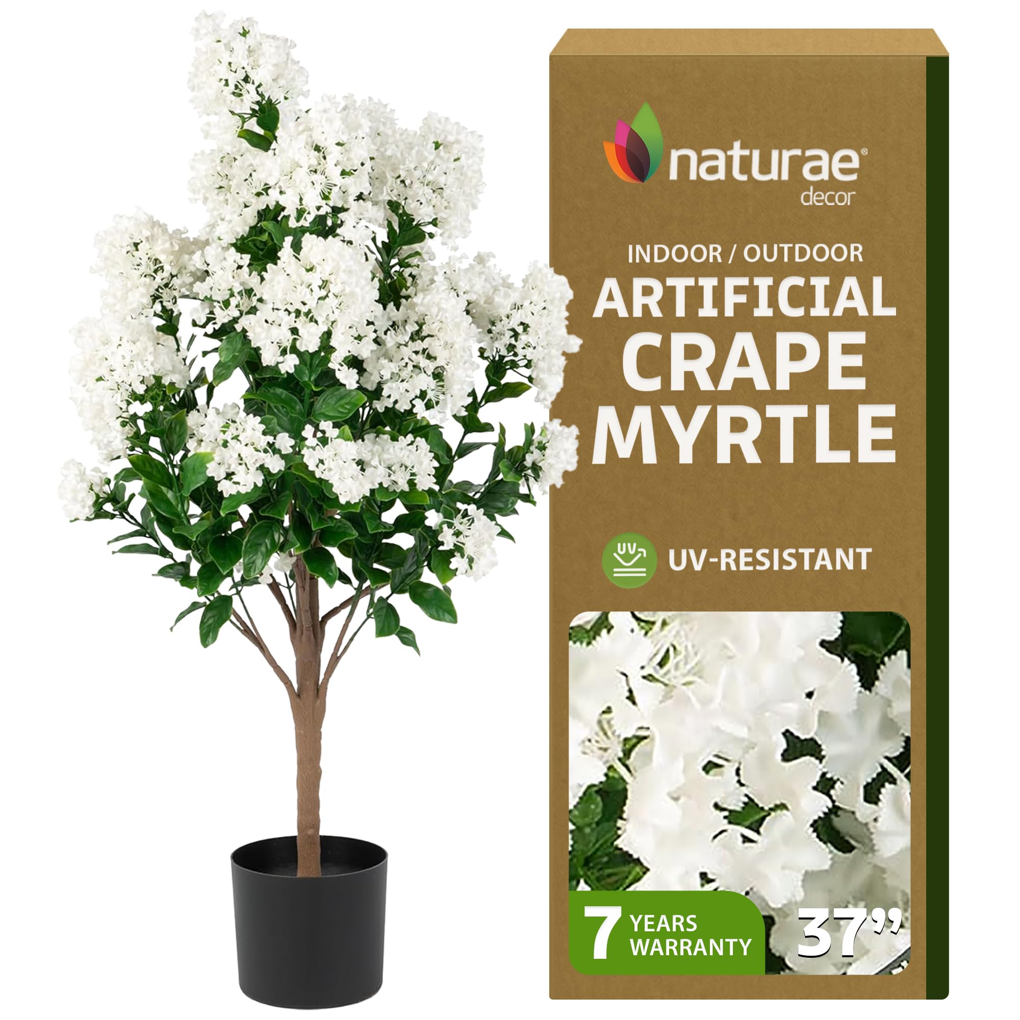 Amazon.com: Naturae Decor White Crape Myrtle Tree - Lifelike