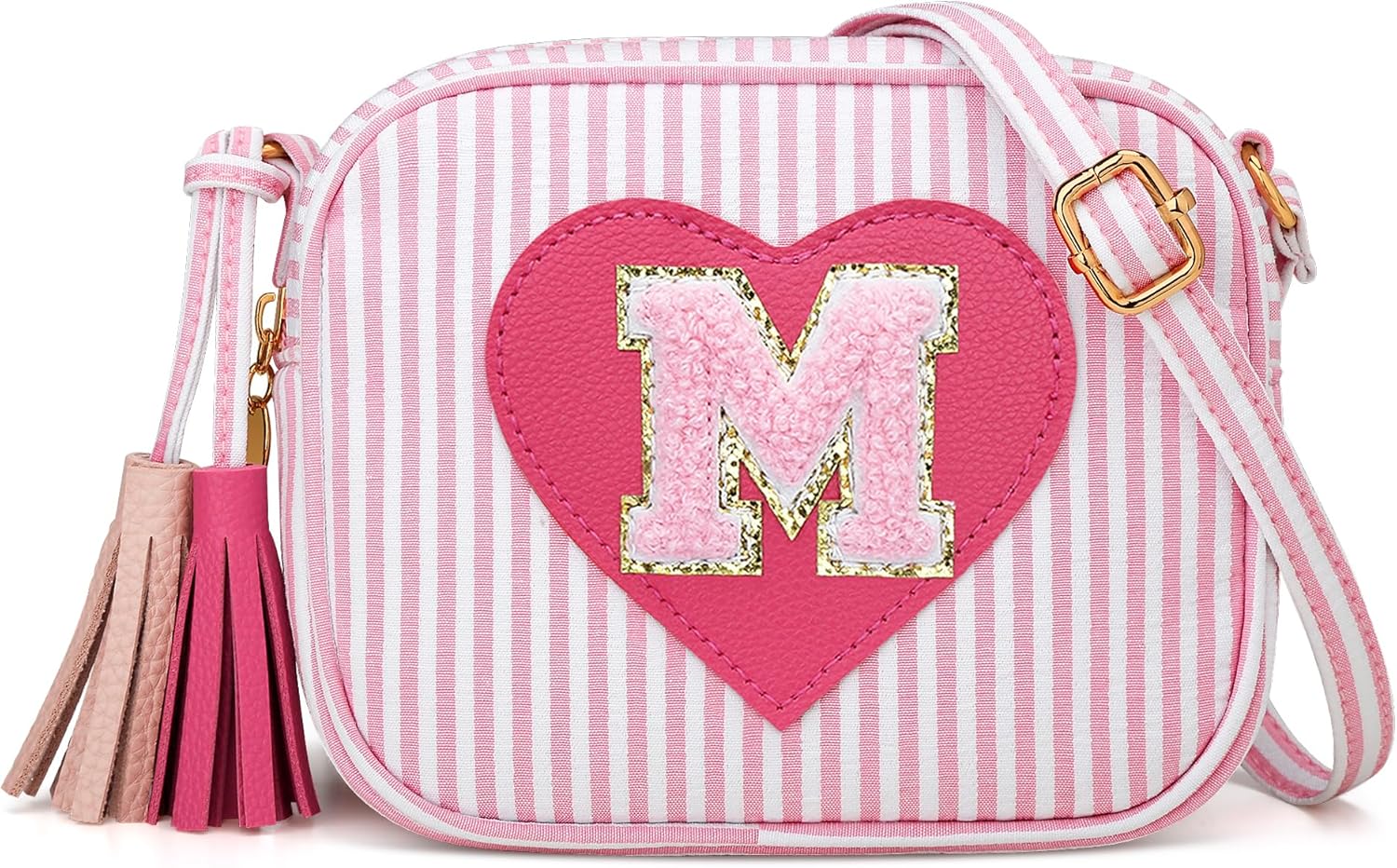 Birthday Gifts for Girls Personalized Toddler Purse Initial Kids Purse Crossbody Bag for Little Girl(Pink-M)