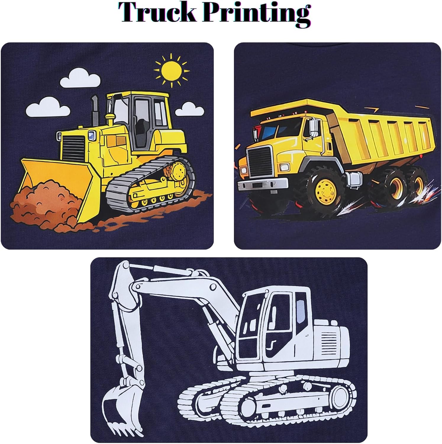 2-6 Years Toddler Boys' 3 Pack Long Sleeve Crewneck Graphic T-Shirts Kids Clothes Top Tee Boys Fall Shirts - Image 6