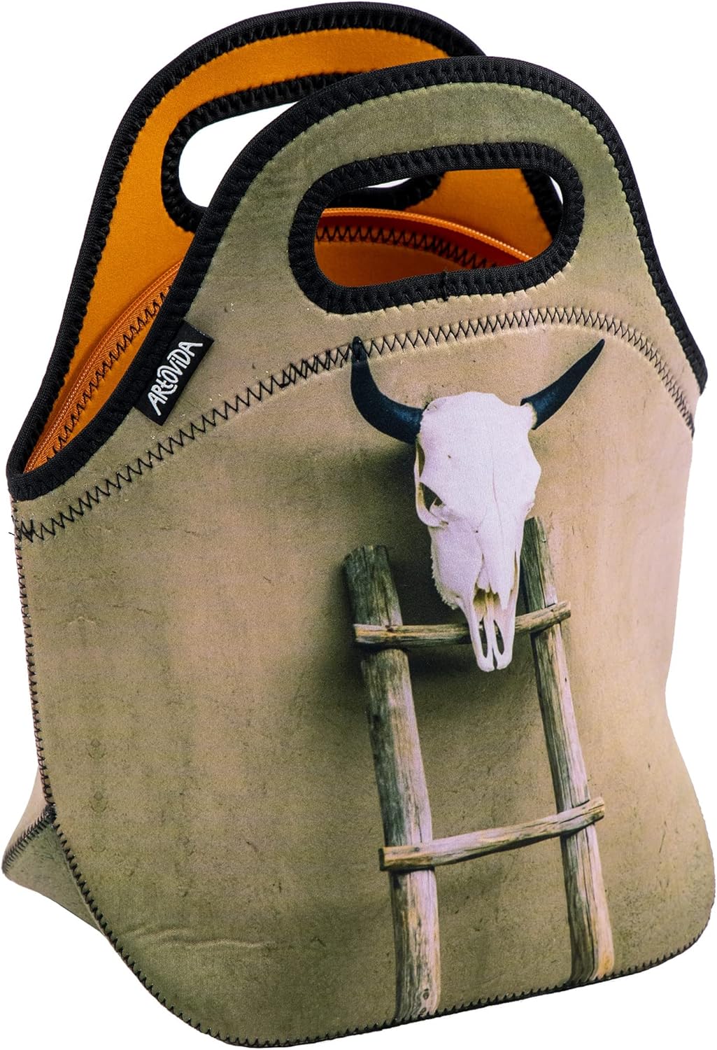 Artists Collective Insulated Neoprene Lunch Bag, Washable Soft Lunch Tote for Work and Picnic - Design by Dana Walker (USA) Ananda – Classic