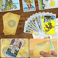 Vista 4 de DEBIDSTL Tarjetas de tarot para principiantes, 78 cartas de tarot clásicas con guía y bolsa de almacenamiento de terciopelo, cartas de tarot