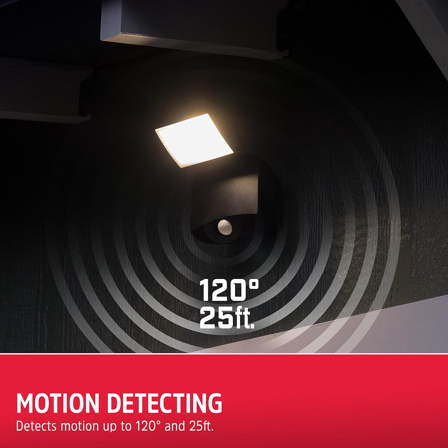 Energizer Single Head Security Light, Wireless, Battery Operated, 120° Motion Detection, 300 Lumens, Tilts & Swivels Activated LED Spotlight, Black, 1 Pack, 40777-S1