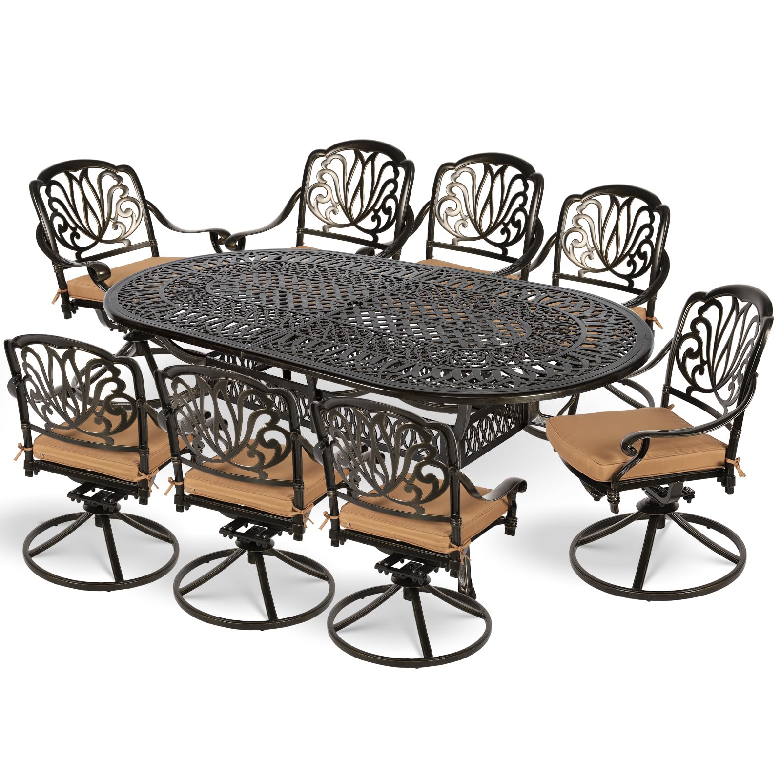 MEETWARM 9-Piece Outdoor Patio Dining Set