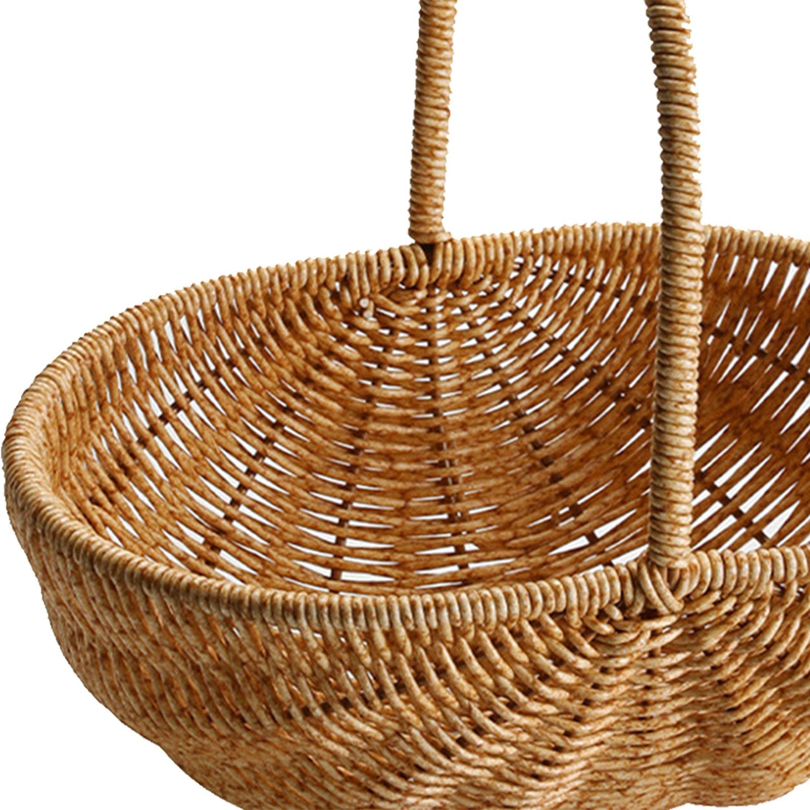 Cestino Rustico per Fiori, Cestino Decorativo per Ragazze, Cestino per Caramelle, Cestino per, Cestino Portaoggetti Intrecciato, Organizer Pe, 27 cm x 27 cm x 20 cm