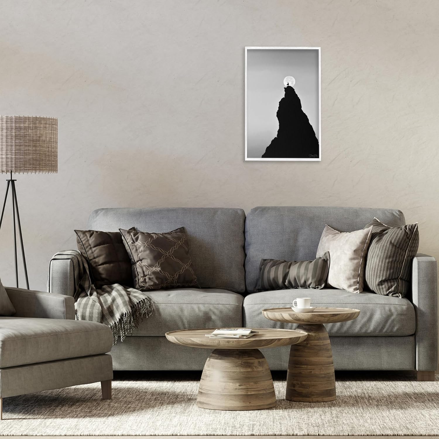 Stupell Industries Bird Silhouette on Peak Framed Giclee Art Design by Dennis Frates