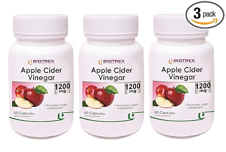 Biotrex Apple Cider Vinegar 1200mg - 60 Capsules (Pack of 3)