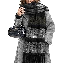 Women's Mohair Winter Scarf Pure Color, Warm Winter Scarf for Women and Men, Soft Luxurious Cashmere Feel Scarfs