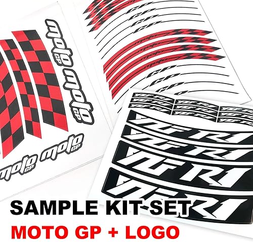 Miniatura 4 de MC MOTOPARTS Calcomanías de llanta de 17 pulgadas compatible con CBR1000RR 2019-2021 19 20 21 (rojo)