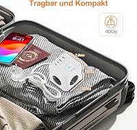 Cub prelungitor EROIZNY cu 3 prize, încărcător USB-C cu 2 porturi USB-C și 2 porturi USB-A, cu întrerupător, cablu de 2 m, ștecher plat magnetic, alb, pentru telefoane 7