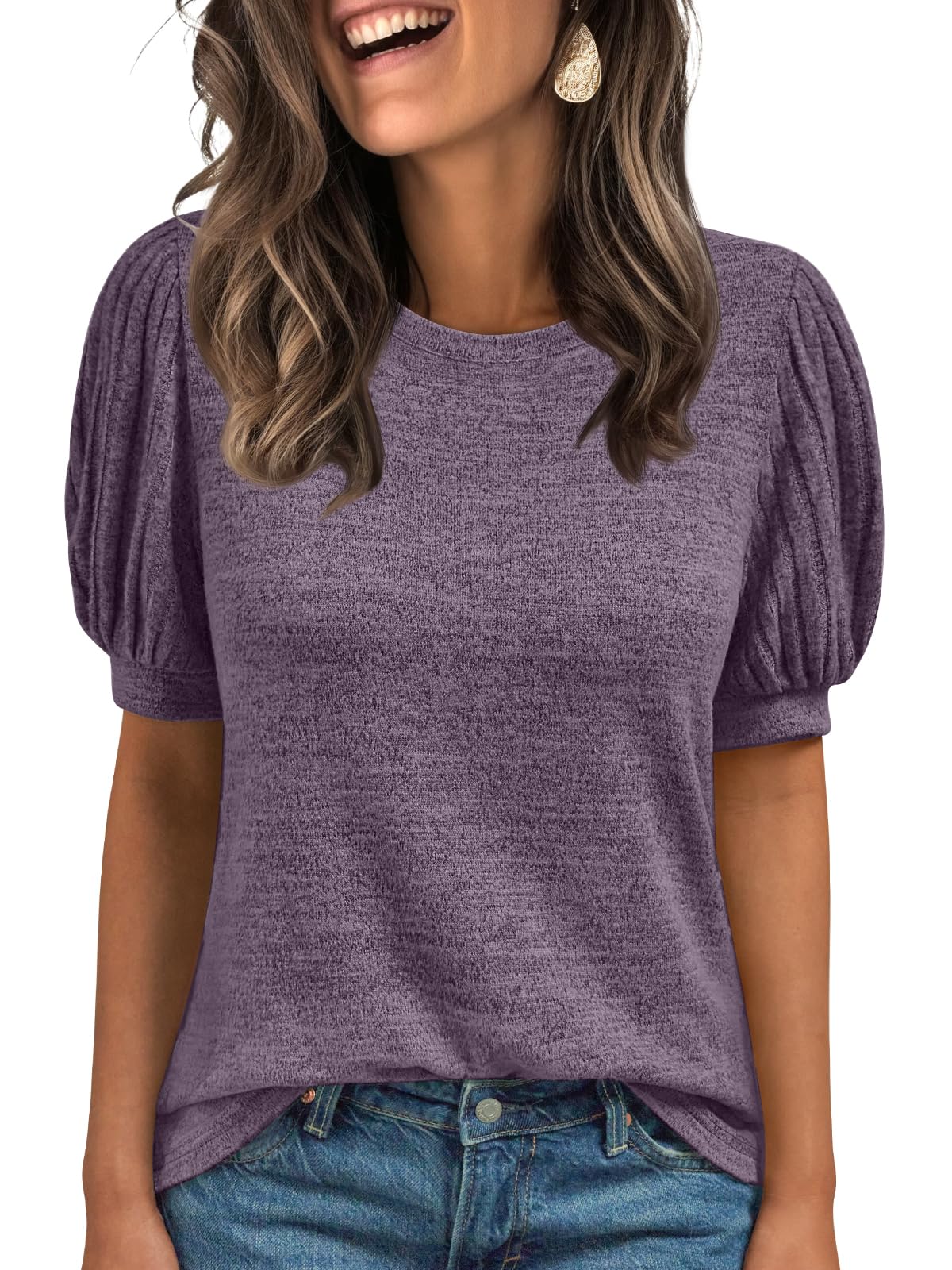 AUTOMET Womens Summer Tops Dressy Casual Blouses Business Short Sleeve Shirt 2025 Cute Trendy Sweater