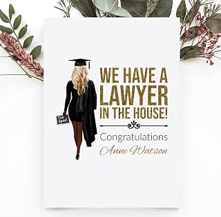 Suchmugs Personalized Lawyer Card, New Attorney Funny Cards, Law School Graduation Gifts For Her, Graduate Student Congratulations Present For Women, Fresh Grad Congrats