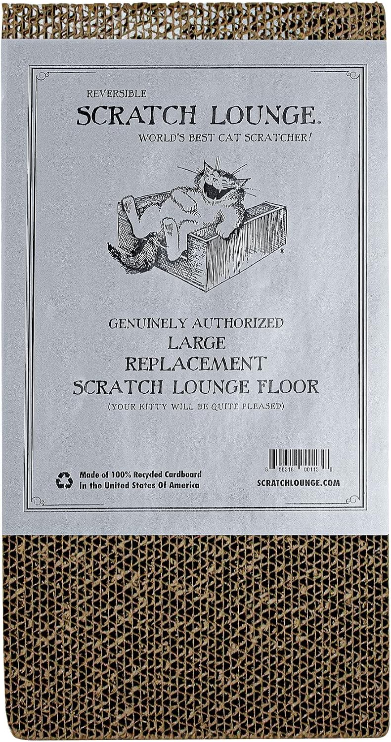 Scratch Lounge Cardboard Floor Refill - for Classic 12x18 Cat Scratchers - Heavy Duty Durable Lasts 10x Longer Than Conventional Scratchers