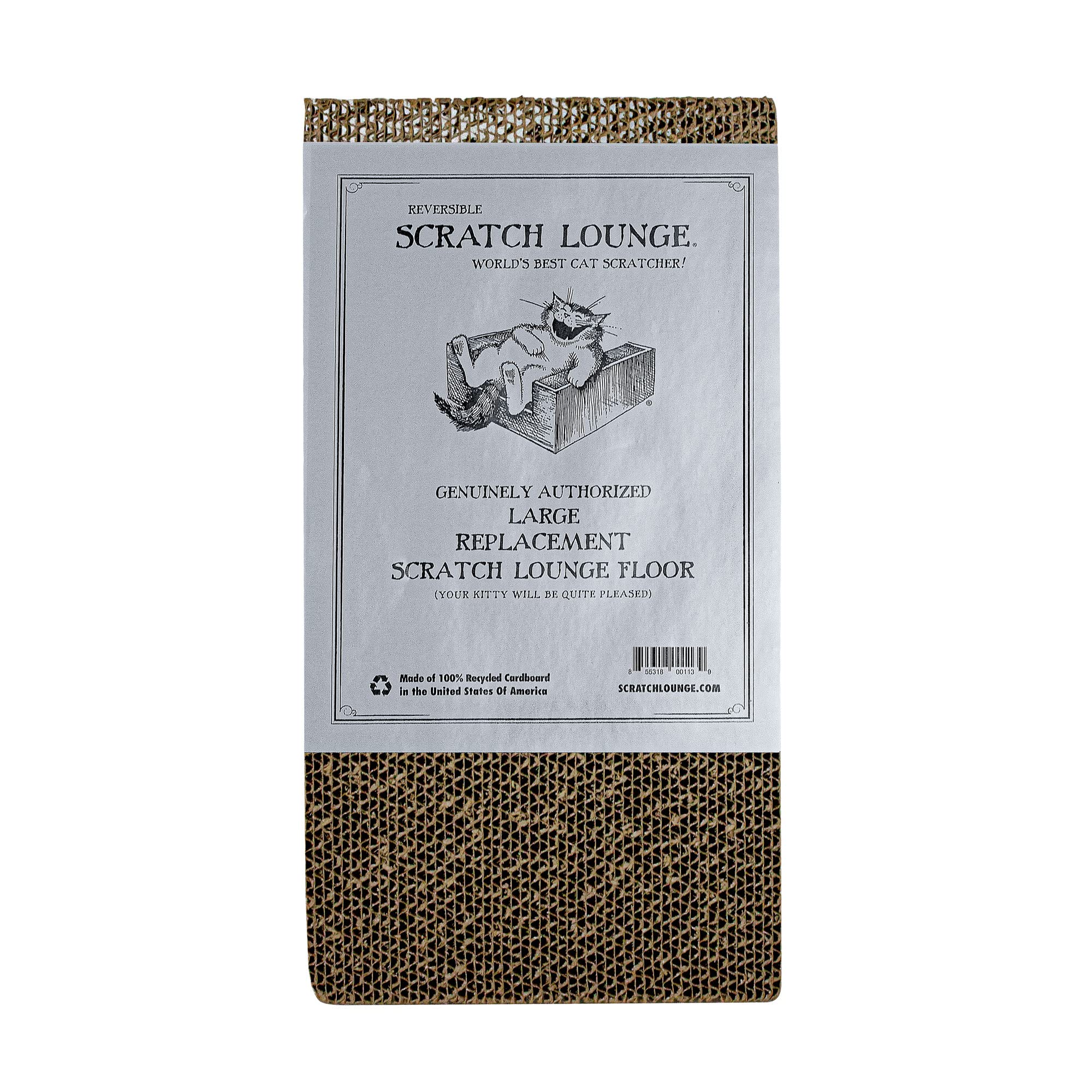 Scratch Lounge Cardboard Floor Refill - for Classic 12x18 Cat Scratchers - Heavy Duty Durable Lasts 10x Longer Than Conventional Scratchers