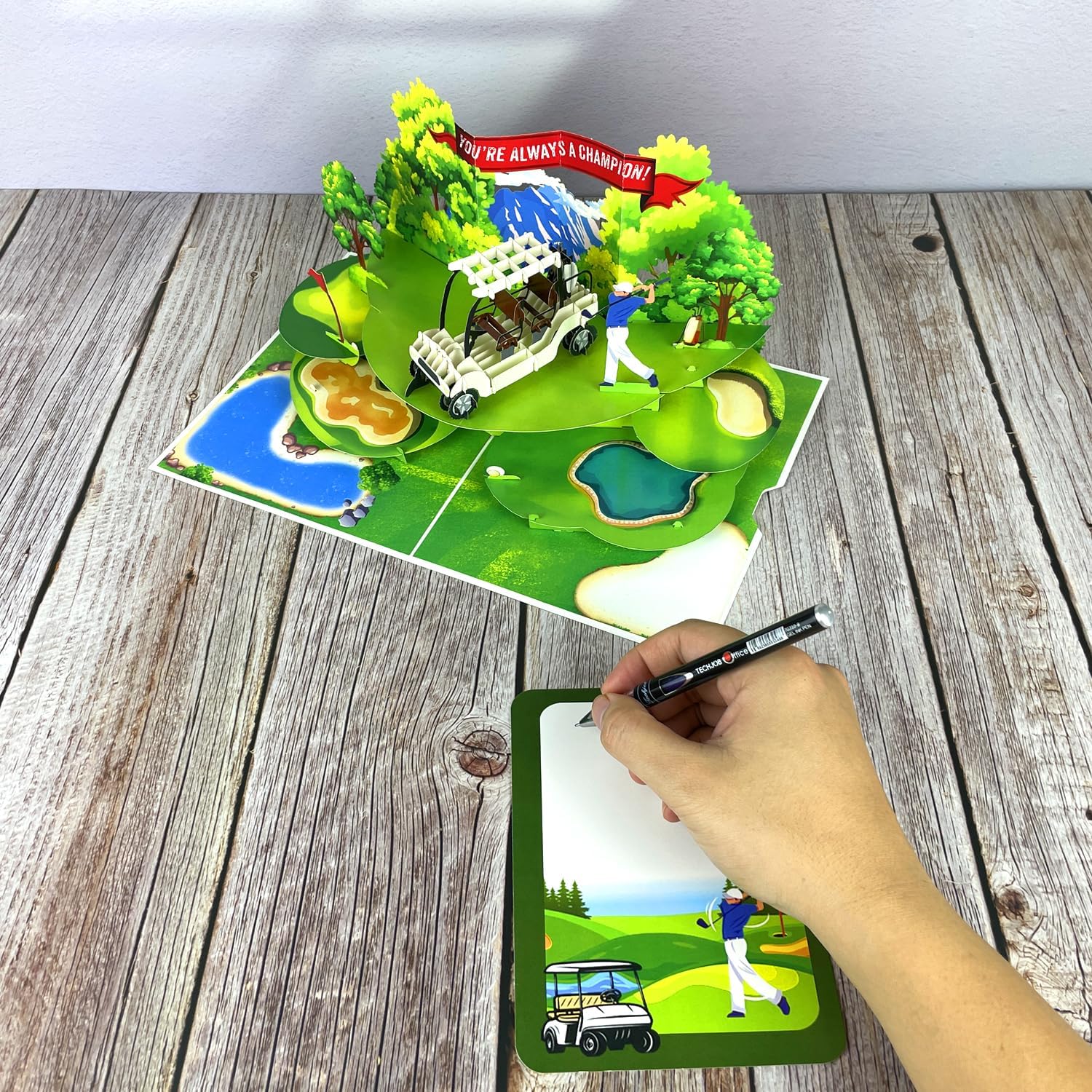 Champion Golf Pop Up Birthday Card – 3D Fathers Day Card for Men, Dad, Husband, Grandpa, Son – Unique Greeting for Golf Lovers, Anniversary, Retirement, Boss – “You’re Always a Champion!” – 6x8 in - Image 4