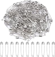 Vista 2 de XKDOUS Alfileres de seguridad grandes de 2.2 pulgadas, 200 piezas, alfileres plateados a granel resistentes para ropa, costura, manualidades