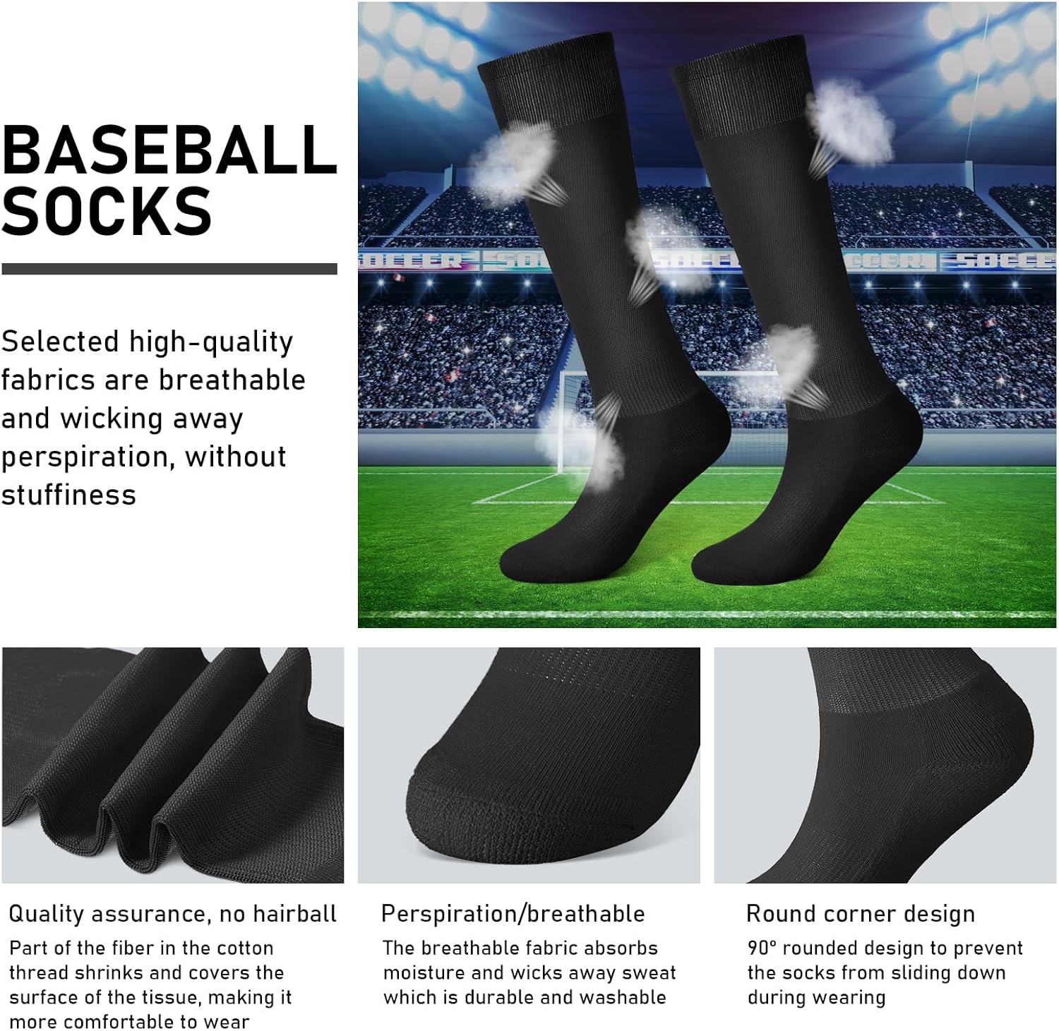 Zhanmai Baseball Belt and Socks Combo Adjustable Softball Socks and Belt Elastic for Youth Boys Girls, Adult - Image 3