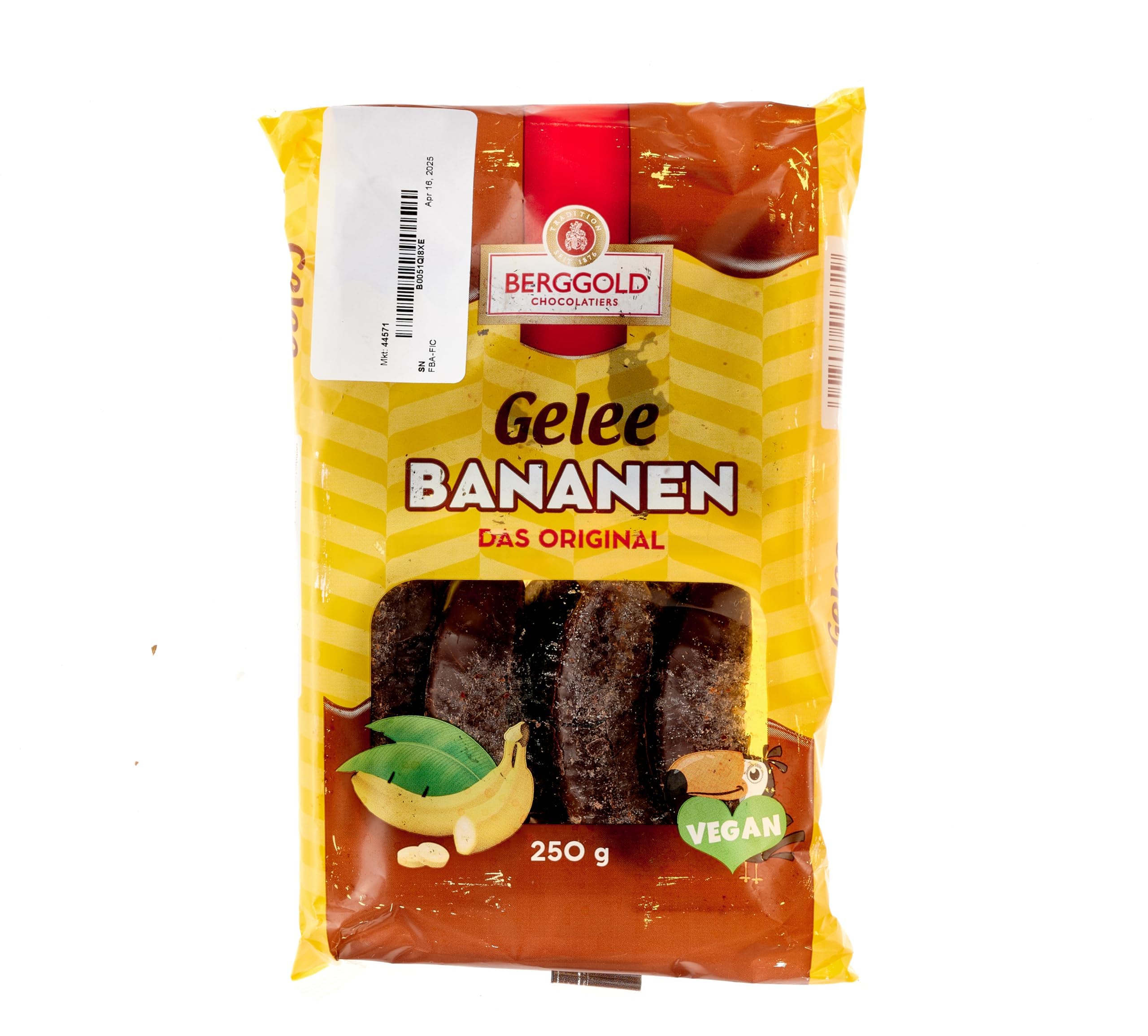 Berggold Gelee Bananen Schokoliert, 250 g