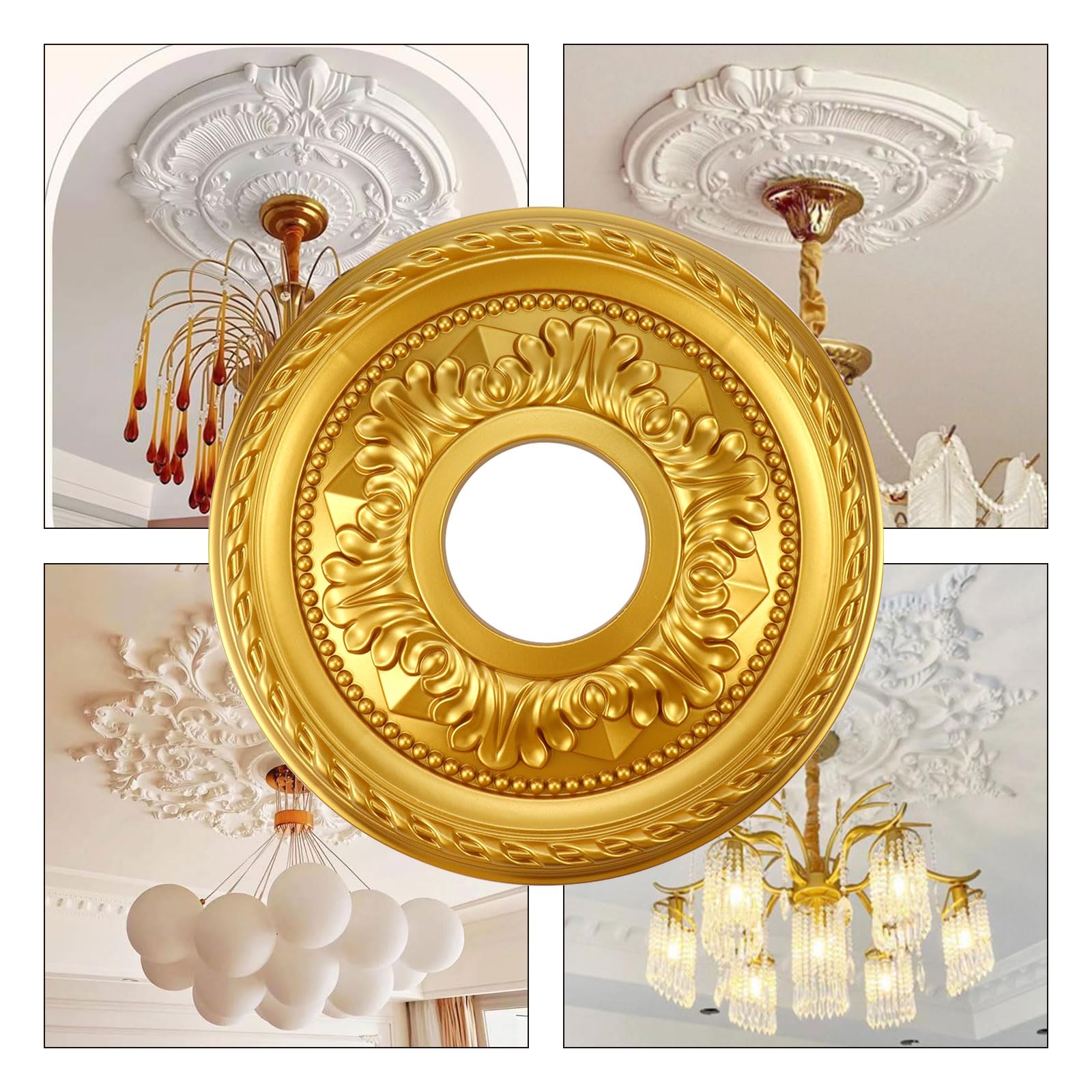 Crapyt Ceiling Medallions for Fans, 12.2" Small Ceiling Medallion — Amazon image 3