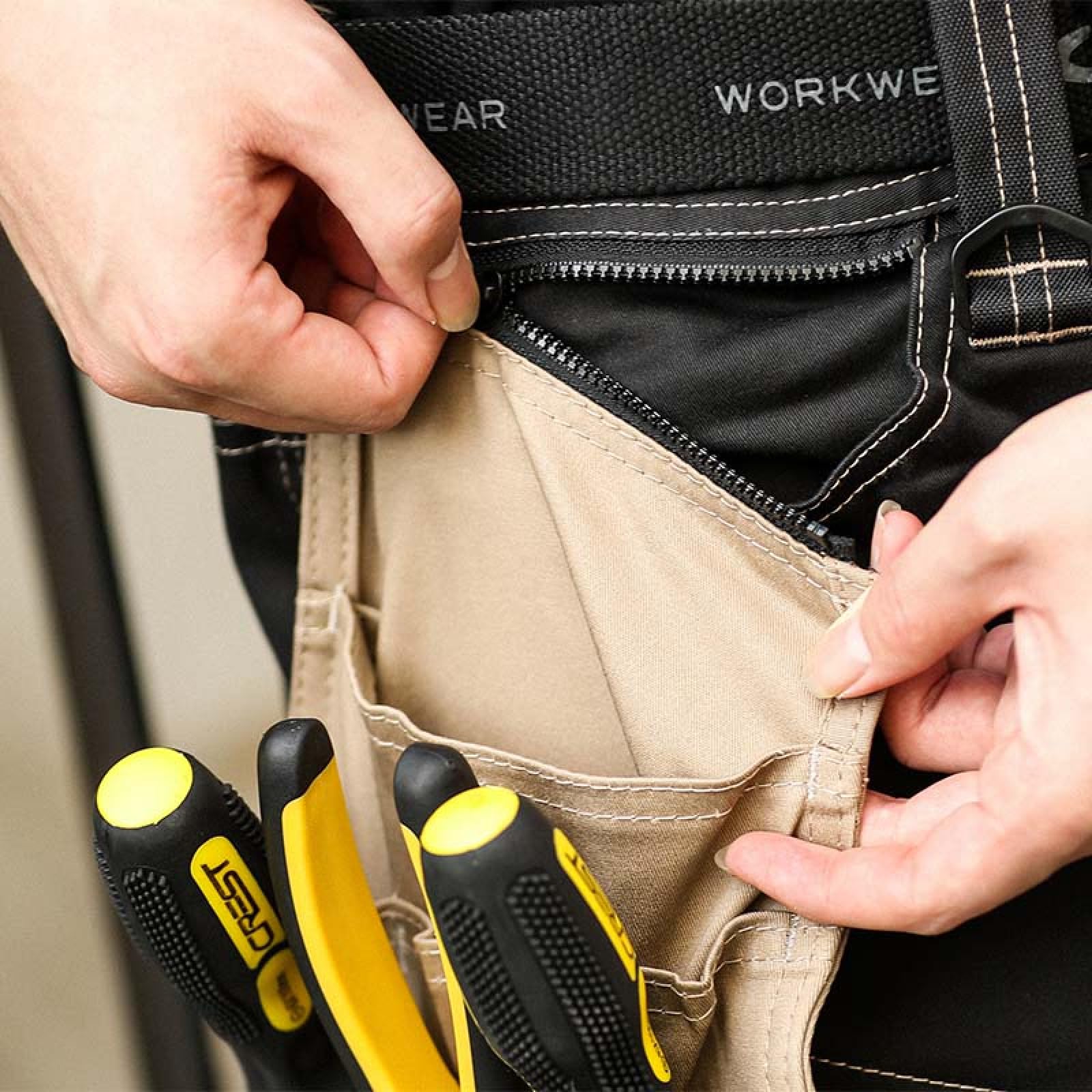 WORK IDEA Pantalones Cortos de Trabajo para Hombre, Pantalones Cortos de Verano Resistentes para Combate, múltiples Bolsillos, Bolsillos Cortos Desmontables