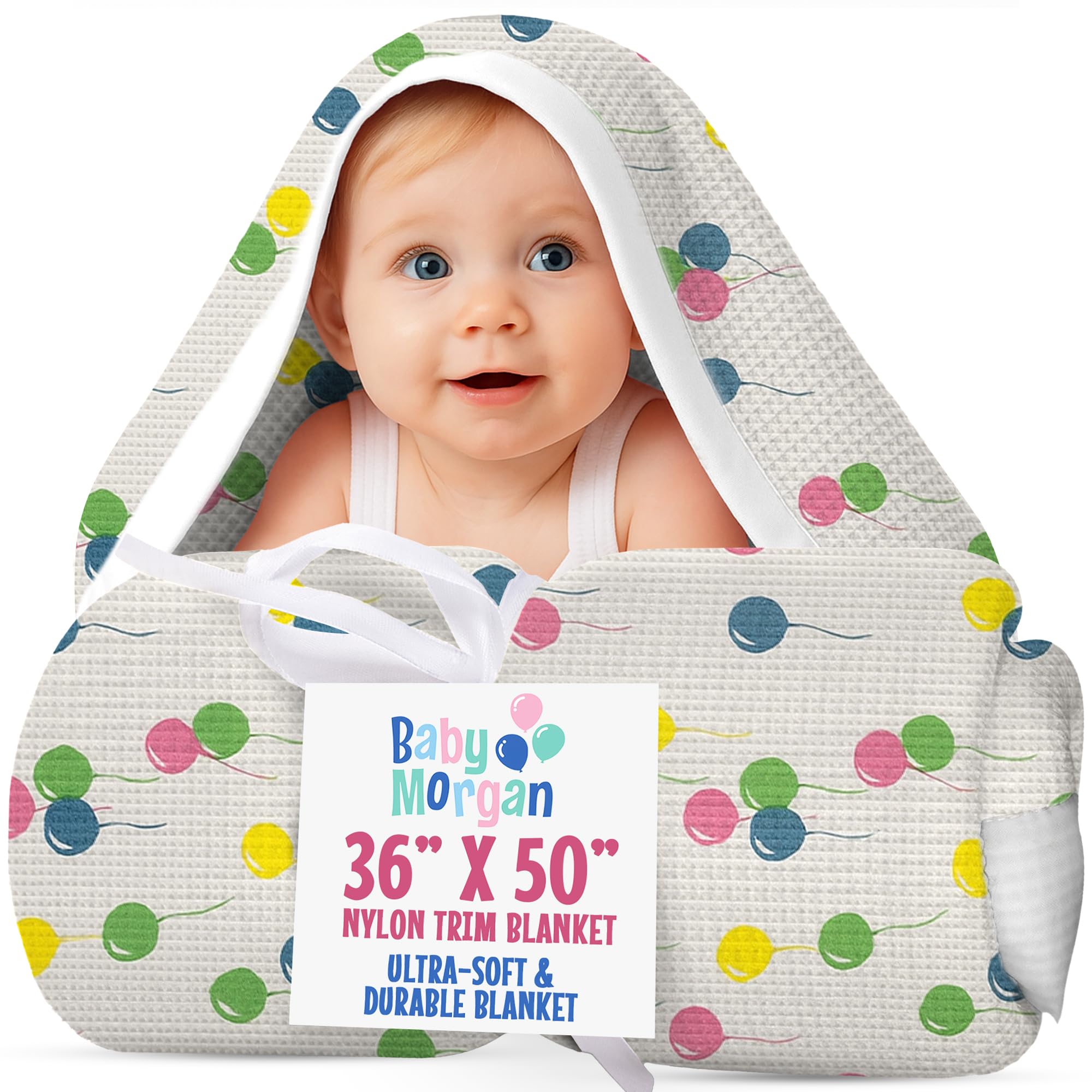 Thermal Waffle Knit Baby Blanket Nylon Balloon Pattern 36"x50"