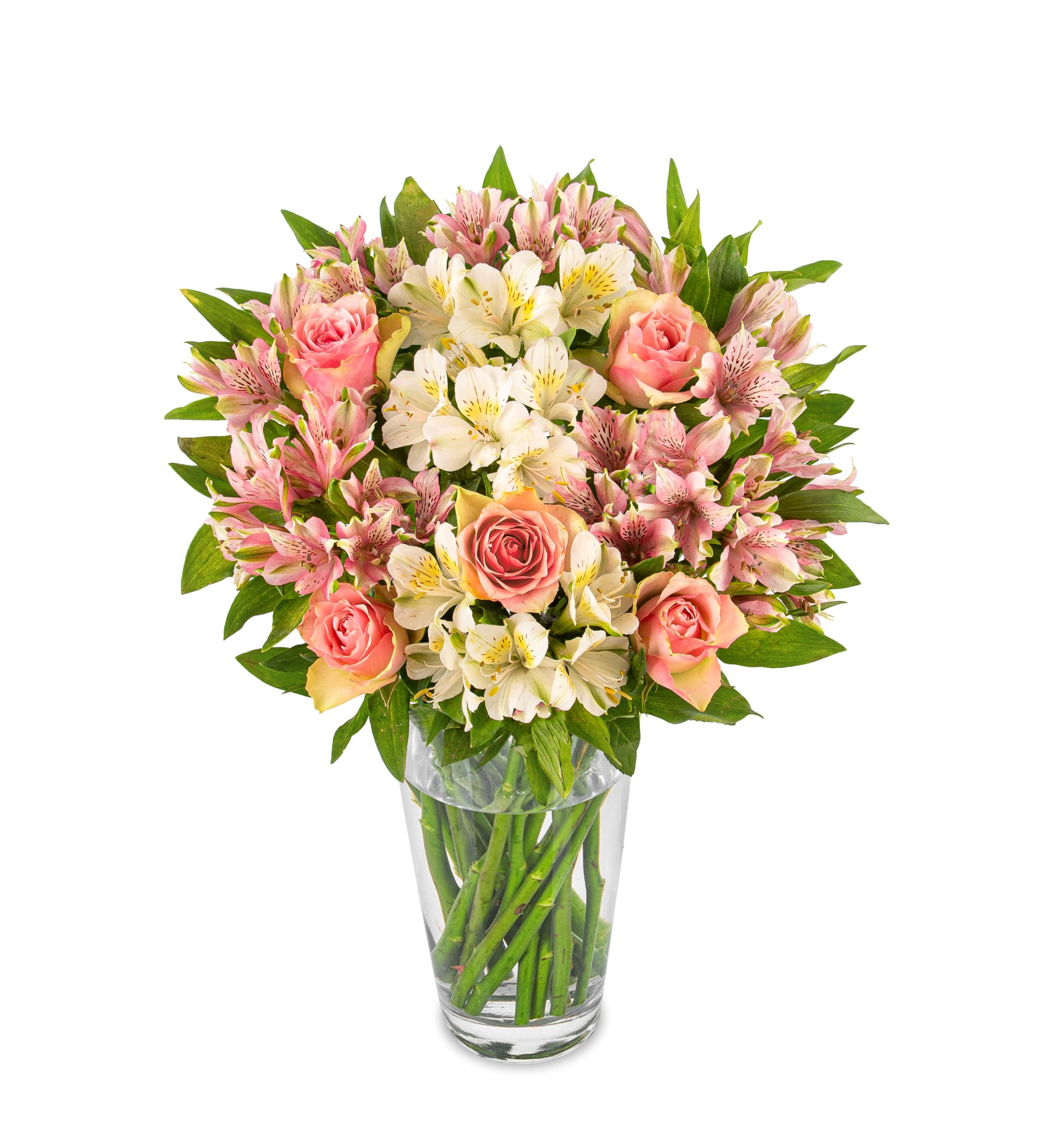 Alstro & Roses Fresh Cut Flower Bouquet - Perfect for gifting for any occasion, birthdays, anniversaries, celebrations - Premium Flowers for delivery