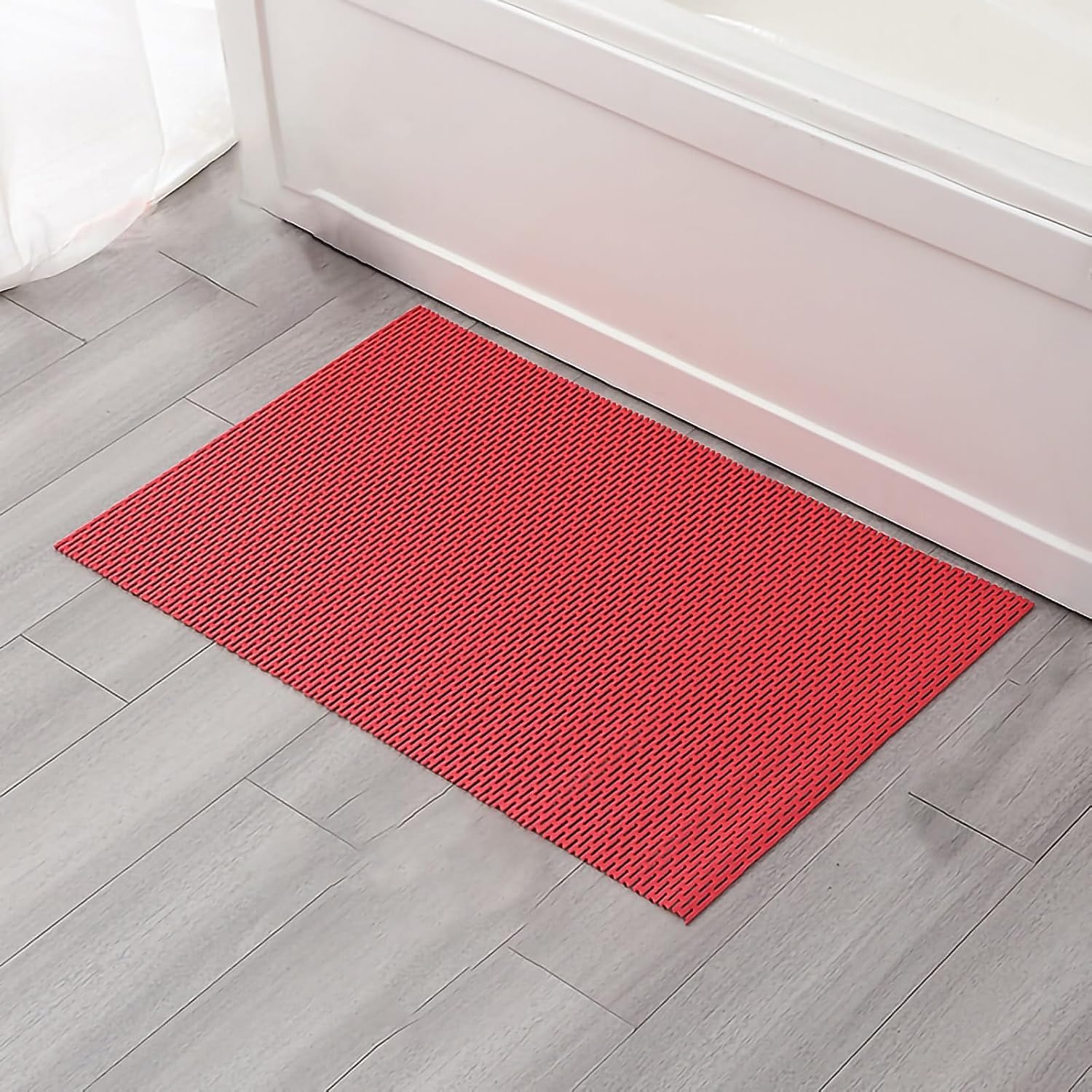 QYMYOZ PVC Drainage Mats For Bathroom And Kitchen Waterproof Floor Mats(Red,120cm x 120cm)