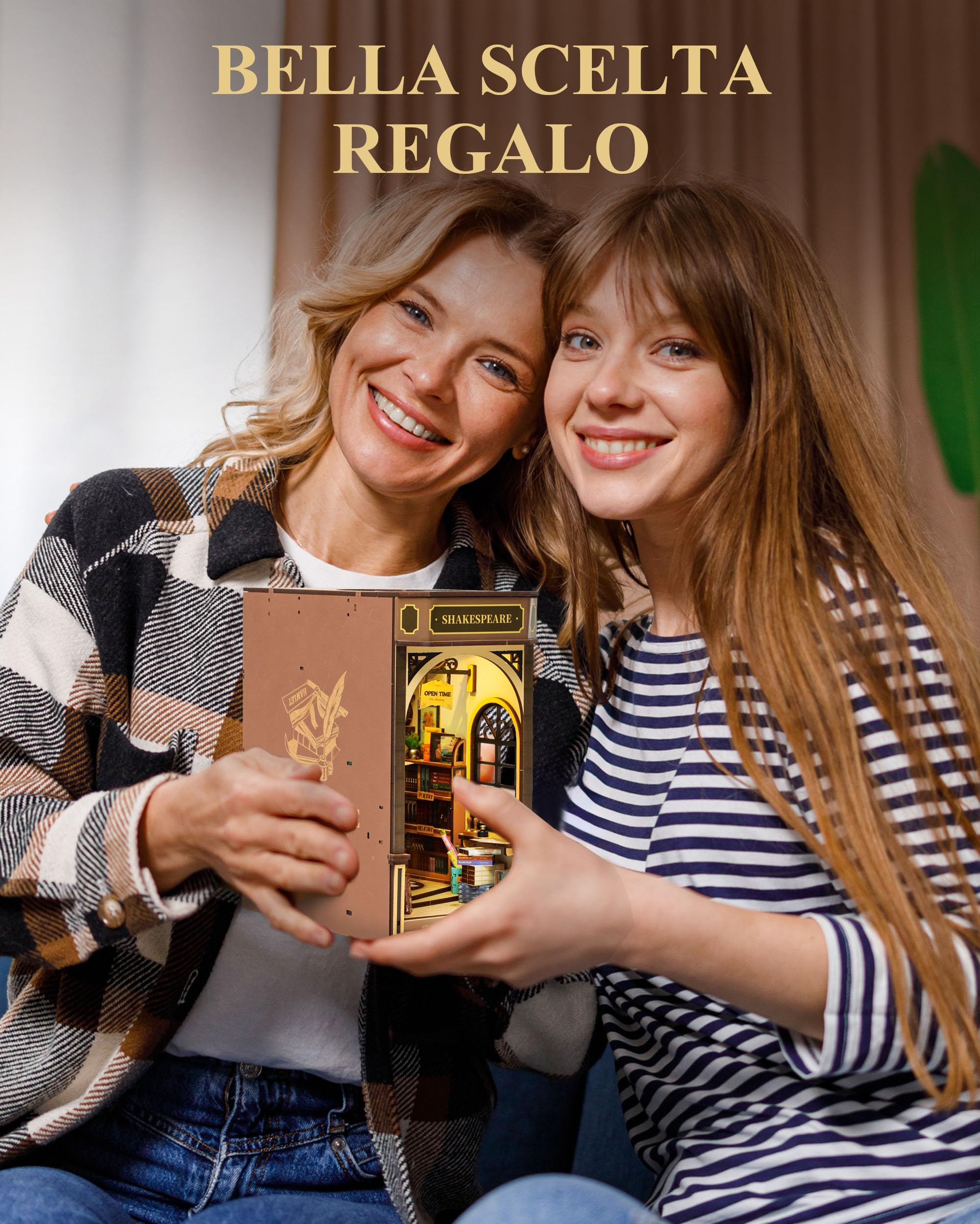 Rolife Book Store Kit Book Nook,Booknook Diorama Shakespeare,Regalo di Decorazione della scrivania per Gli Insegnanti(TGB07)