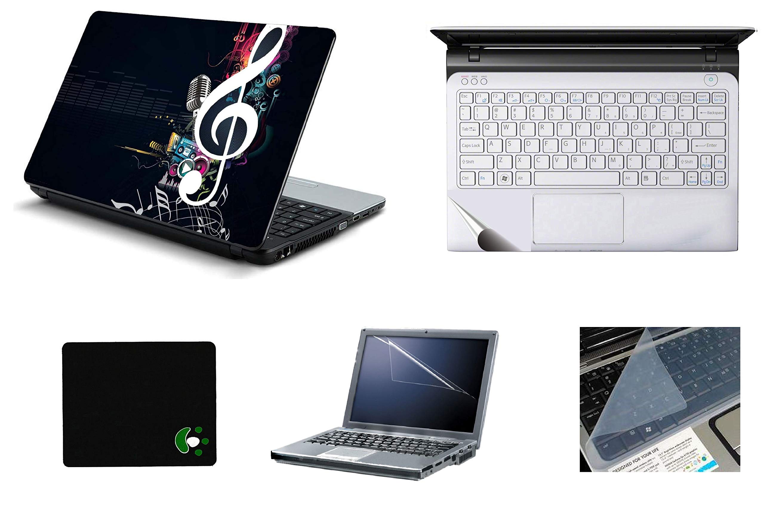 StickerKing 5in1 Laptop Accessories Combo 15.6 Inch Music Laptop Skins Stickers, Screen Guard, Key Guard, Mouse Pad and Palmrest Skin for HP-DELL-Lenovo-Asus-Acer Laptops || Notebooks (B08NTNFPJZ) Amazon Price History, Amazon Price Tracker