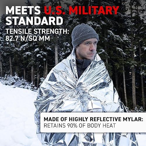 72 HRS MILSPEC Emergency Space Blankets Mylar Survival