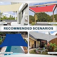 Vista 6 de Coarbor Toldo rectangular resistente para exteriores, 22 x 22 pies, color gris claro