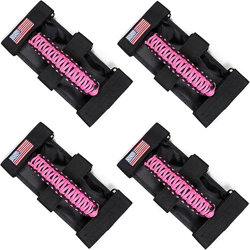 Miniatura 15 de Bestaoo 2 asas de agarre para barra antivuelco, mango de agarre de paracord para Jeep Wrangler YJ TJ JK JL y Gladiator JT 1955-2022 UTV ATV, apto