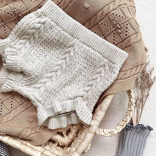 Miniatura 3 de Colorful Childhood Pantalones cortos de punto sueltos con volantes de trigo para niñas pequeñas