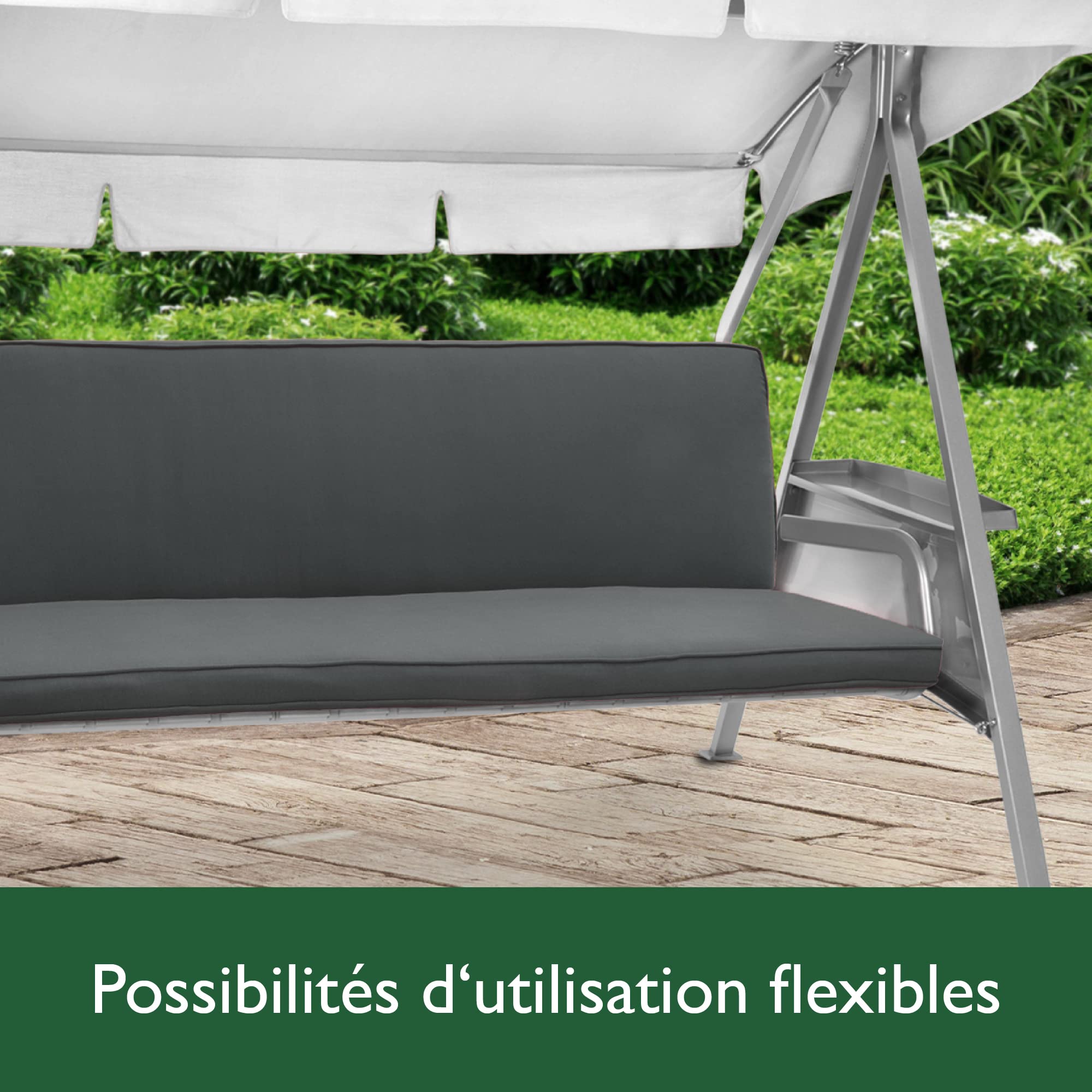 Beautissu Coussin balancelle 3 Places Lot de 2 Assise Dossier extérieur