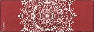 The Home Talk Cotton Yoga Mat With Carry Strap, 100% Organic Skid Free for Travel, Large for Exercise, Absorbent for Pilates, Fitness, Thick Stretching Mats, 24"x72" - Red