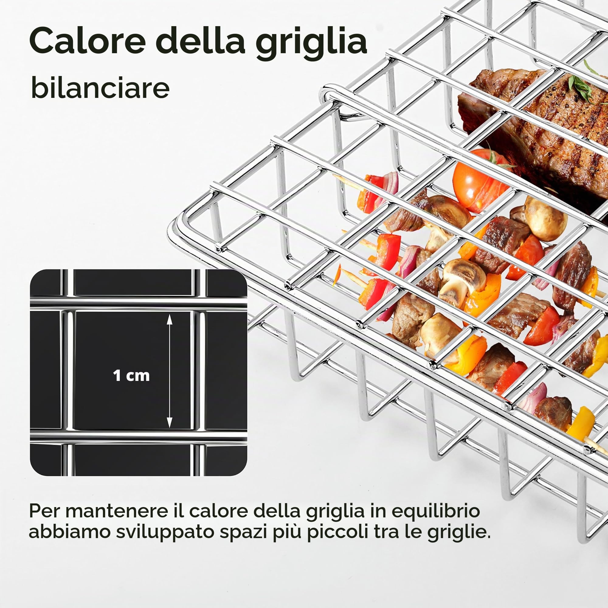 Deepen Cestino Portatile per Barbecue - Cestino per Barbecue con Manico Rimovibile & spazzole in silicone Perfetto per Grigliare Bistecche, Salmone & Verdure