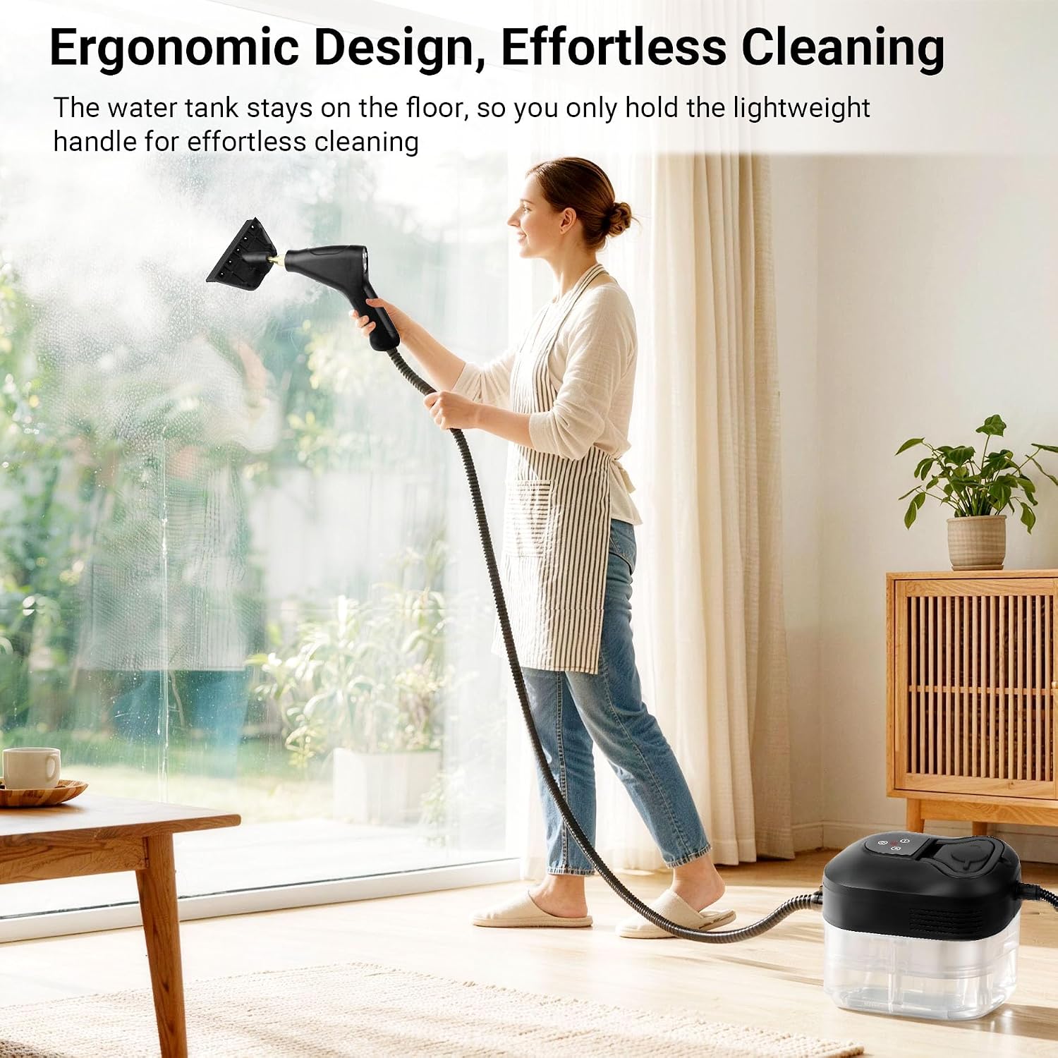 Steam Cleaner with 16pcs Accessories, 1.8L Extra Large Capacity, 15S-Heat Up with 3.5Bar High Pressure Steam, 6-Level Adjustable, Handle & Unit Controls, Handheld Steam Cleaner for Home & Car