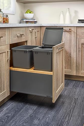 Miniatura 3 de Rev-A-Shelf Legrabox - Contenedor de basura doble extraíble con cierre suave