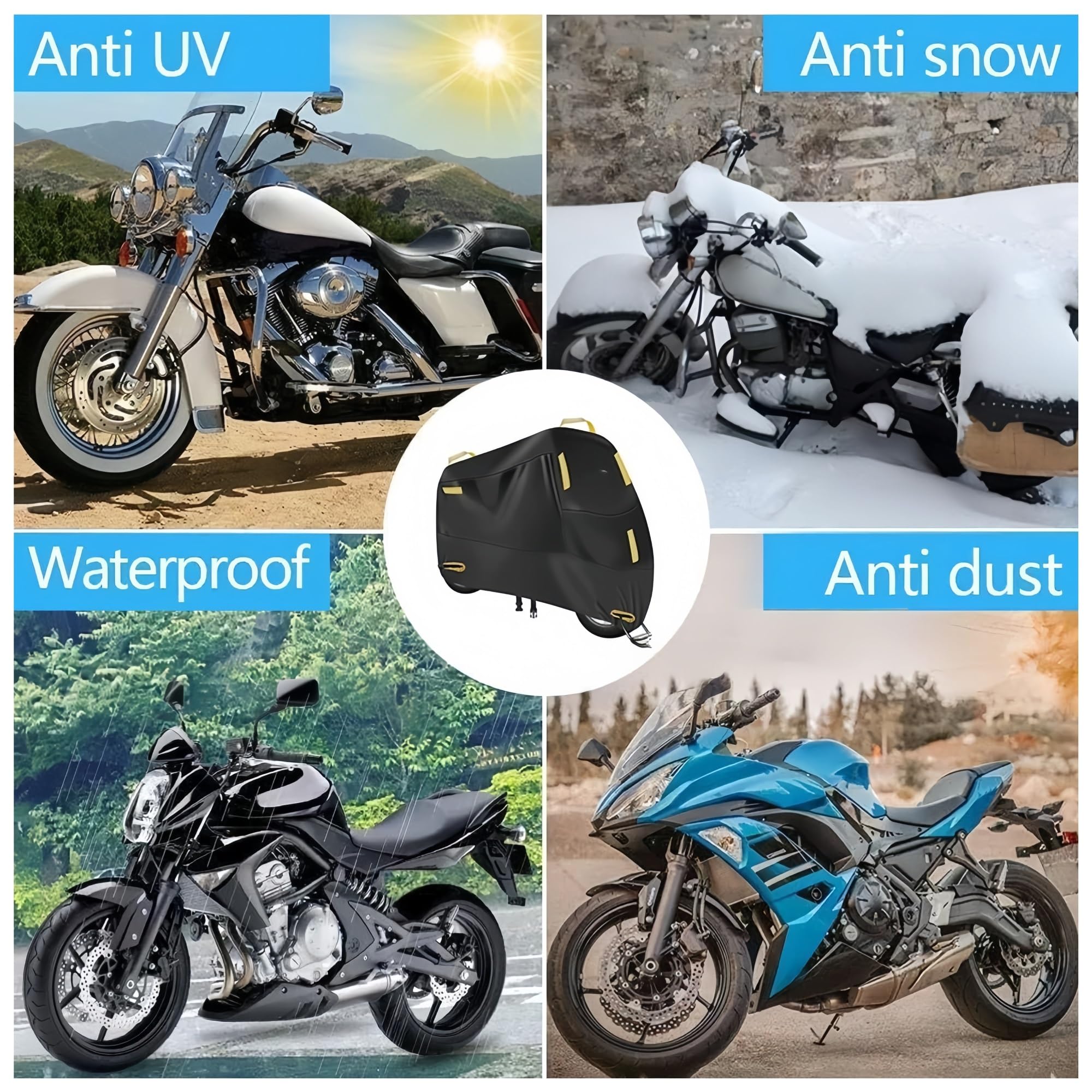 Funda Impermeable para Motocicleta para ZONTES 368G ADV G1-125 350 GK ABS GK-125 Funda para Motocicleta con Protección UV, A Prueba De Polvo Y Nieve, para Exteriores, Impermeable(A,Medium)