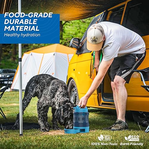 Miniatura 2 de lesotc Botella de agua para perros, dispensador de agua para perros de 77 onzas para camping, parque, senderismo, dispensador portátil de agua para