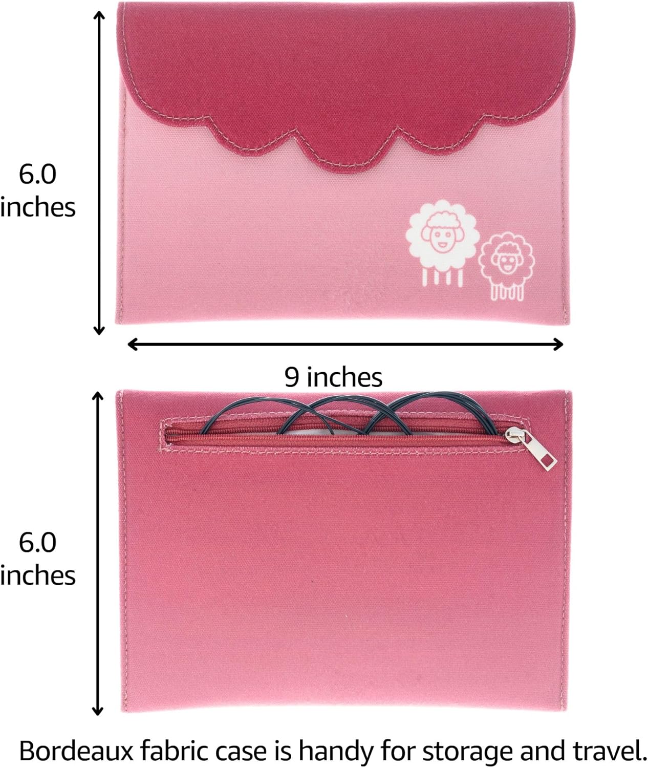 KnitPro Dreamz Deluxe Set 5 inch Circular Knitting Needles Size 2.5, 4, 6, 7, 8, 9, 10, 10.75, 11 Interchangeable, 4 Cables, 8 Caps, 4 Keys, 2 Connectors, Fabric Case with Project Bag