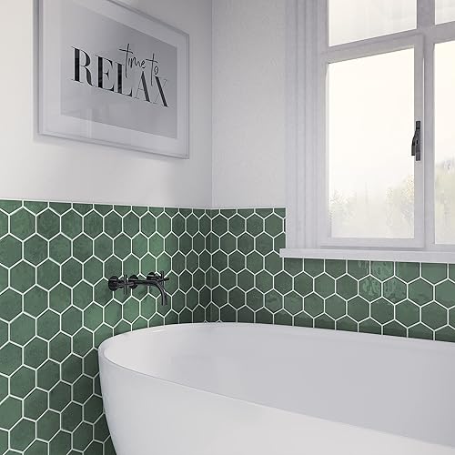 Miniatura 5 de Daltile Mesmerist - Azulejo de pared hexagonal de 4 pulgadas en Allure (30 unidades por caja) (3 pies cuadrados por caja)