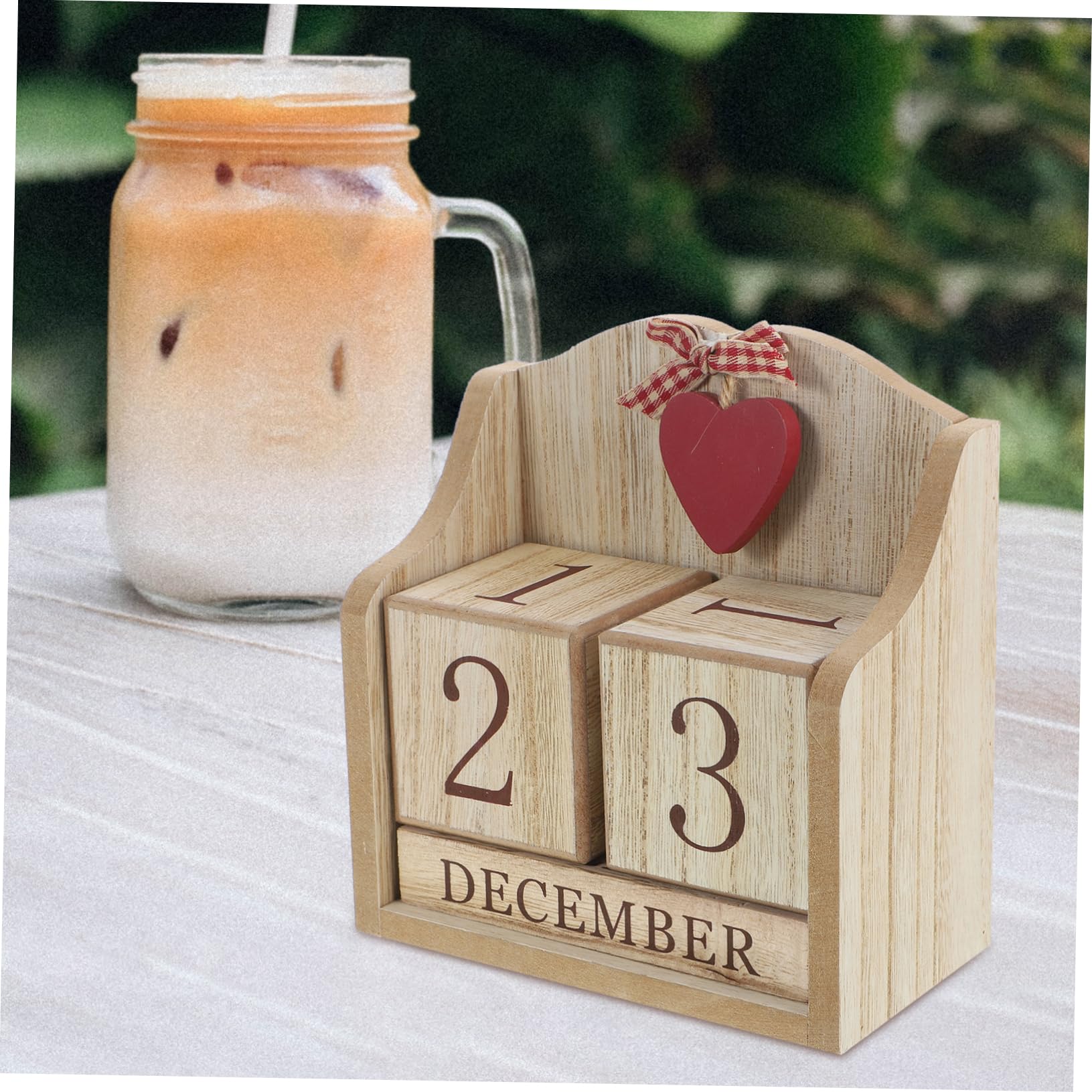 VILLCASE Calendario Da Tavolo Con Data Perenne in Legno Da 2 Pezzi Per Ufficio Studio E Casa Senza Batteria Richiesta