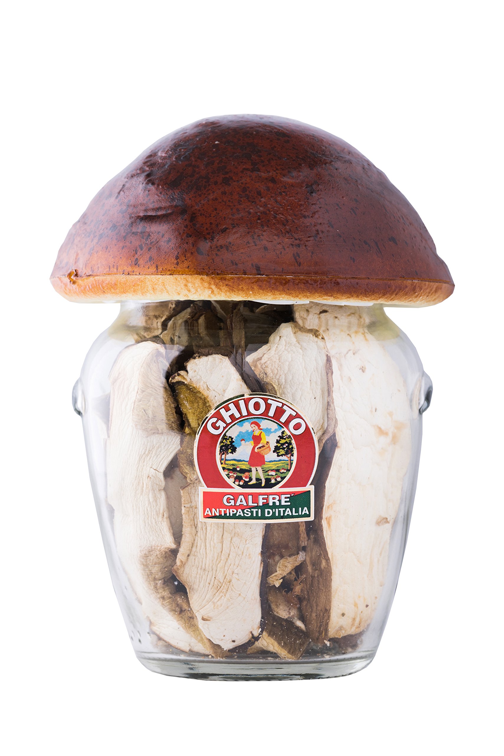 Ghiotto, Galfré Antipasti d'Italia, Getrocknete Steinpilze, Spezialverpackung mit Pilzdeckel, Ideal als Würzmittel, für Beilagen, Risotto und Saucen, 60 g-Format