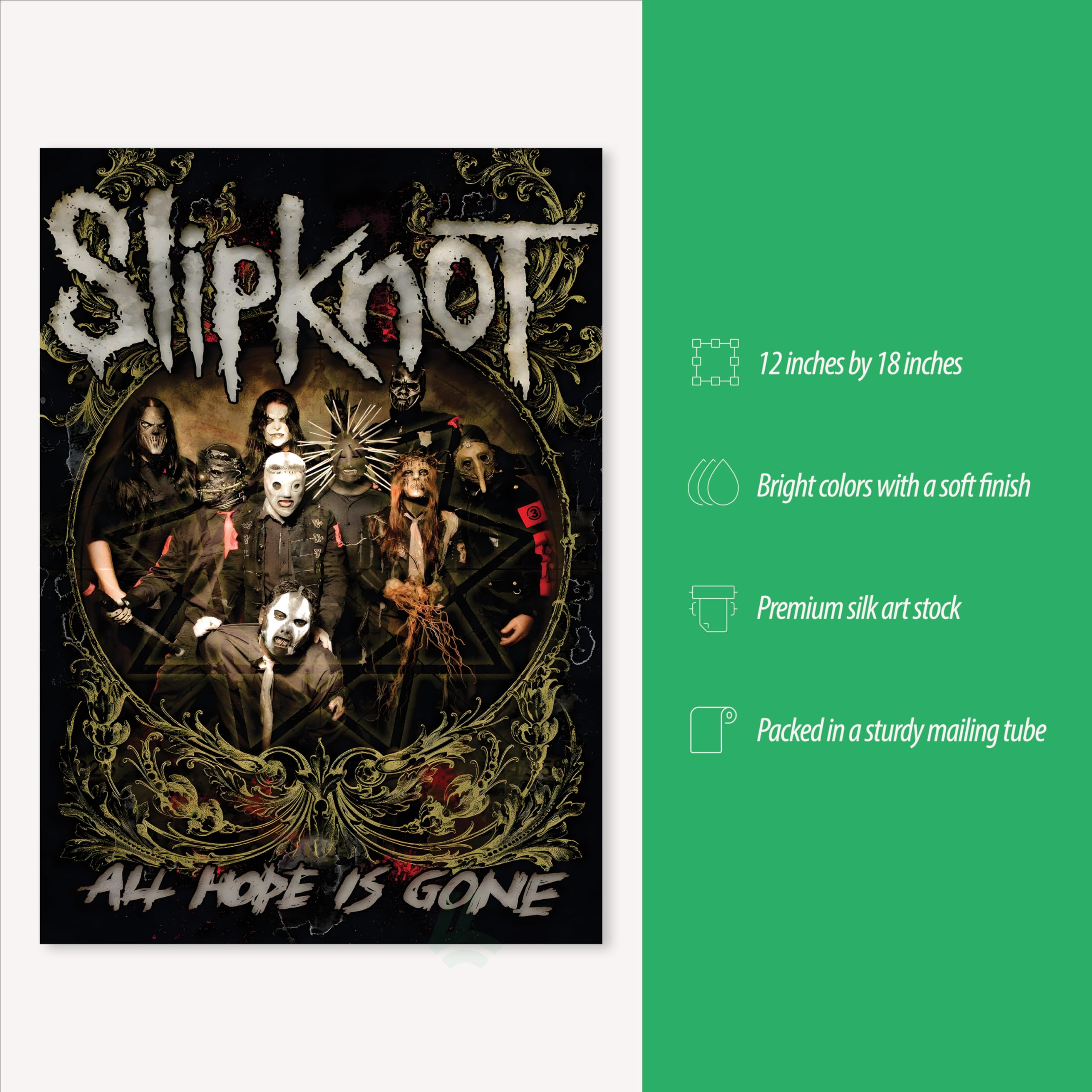 Slipknot Poster, Heavy Metal Music Band, Masks, Corey Taylor, Joey