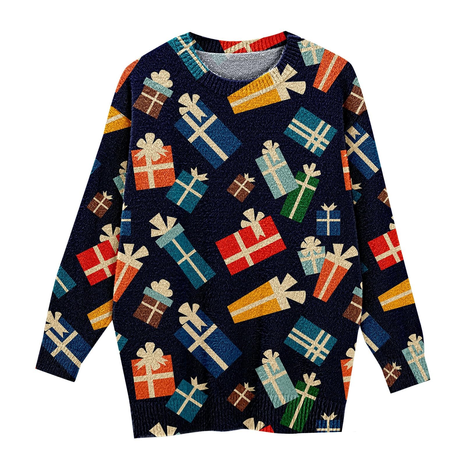 Maglione invernale da uomo, in cotone, caldo, maglione natalizio da uomo, 3 pezzi, casual, a maglia, morbido, senza cappuccio, per feste di Capodanno, maglione di lana