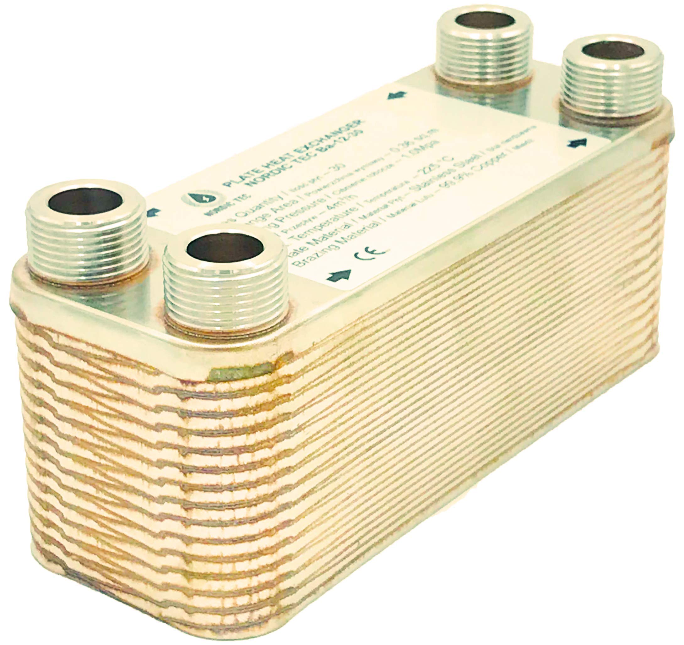 Nordic Tec Ba-12-30 - Scambiatore di calore in acciaio INOX, 30 piastre da 65 kW, 3/4"