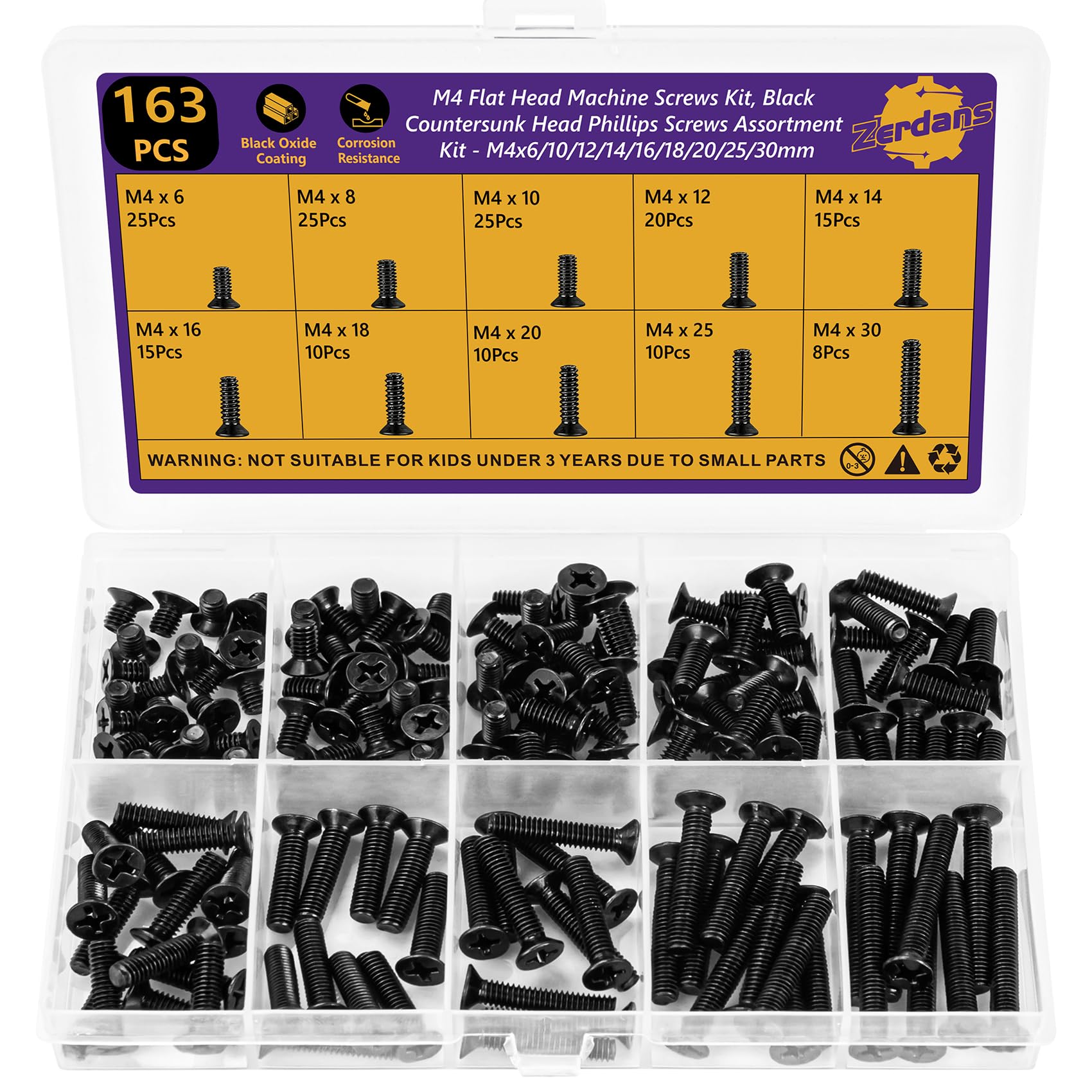 70pcs #6-32 Stainless Steel Machine Screws -26