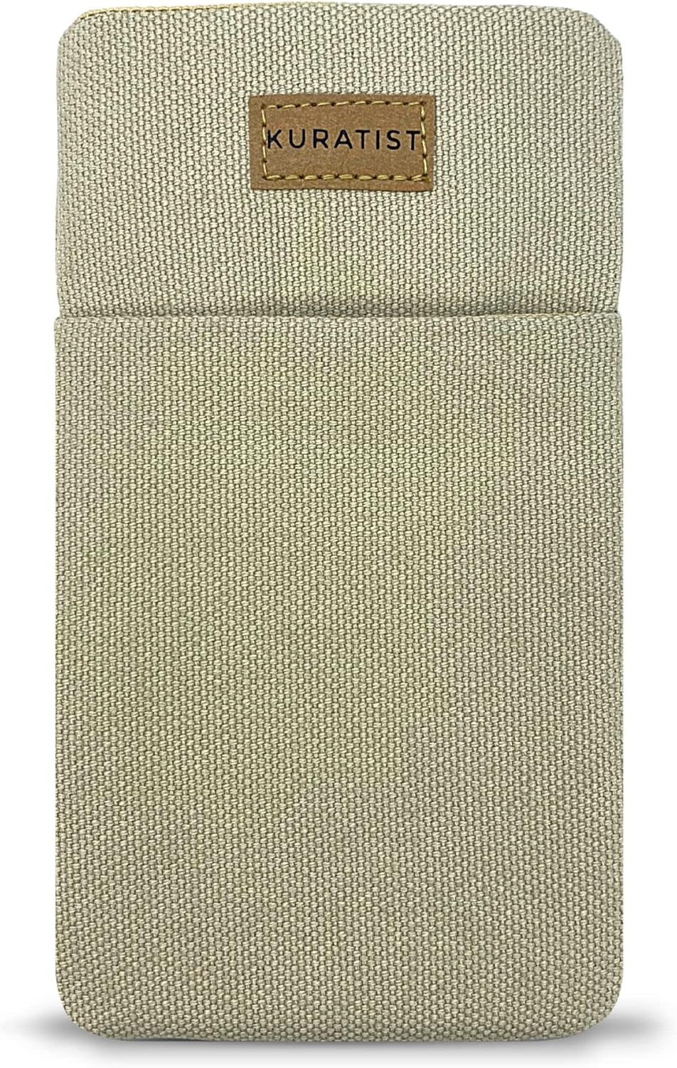 AHOI Padded Cotton Phone Sleeve with Flap Opening - Handmade Phone Case for iPhone 13/14/15 Pro, iPhone 13/14/15, Galaxy S22, and Other (up to 6.1 inches) (Pine)